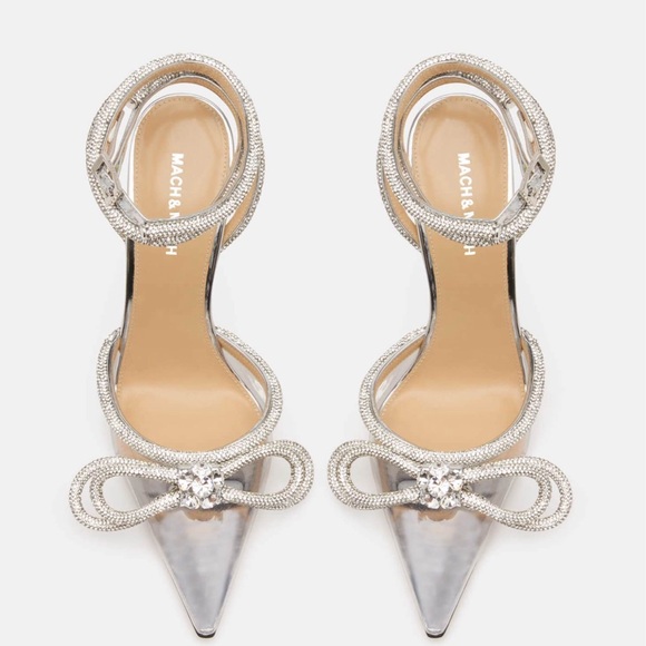 MACH & MACH Silver Embellished Heels